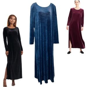 Natori Women's Velvet Pajama Gown - Black, Blue, and Burgundy
